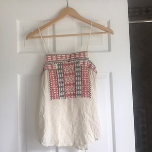 top shop red white and blue embroidered shirt